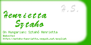 henrietta sztaho business card