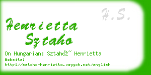 henrietta sztaho business card